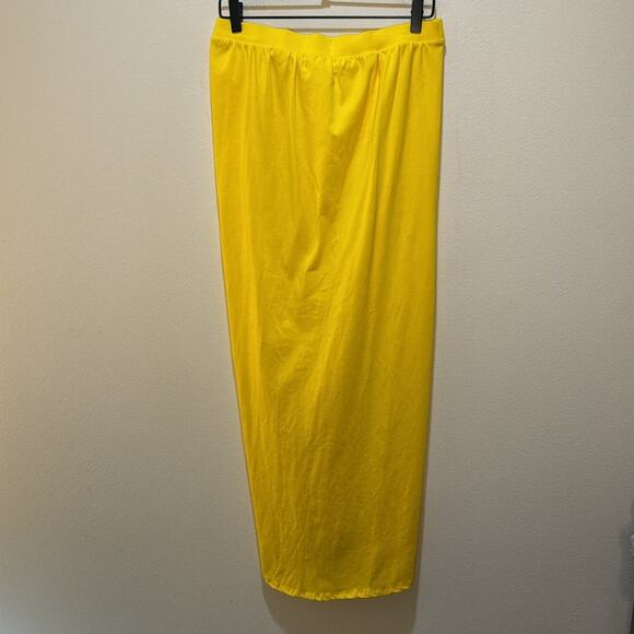 Rebdolls Live A Little Drape Front Midi Bodycon Skirt- Yellow Size 1X - Picture 6 of 6